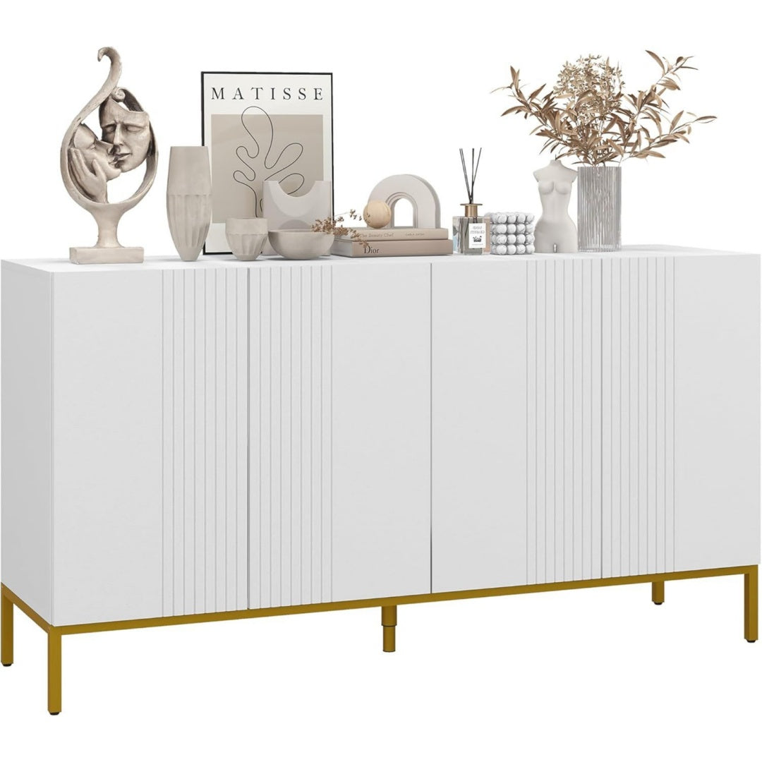 Enfilade gris clair 140 cm, de rangement malin