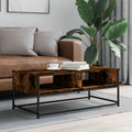 Table basse gris design epure 2 etageres 100 x 51 x 40 cm