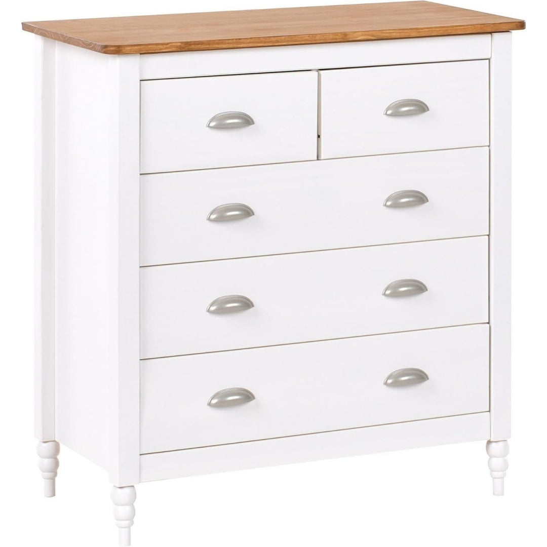 Commode gris clair parfaite entree 5 tiroirs