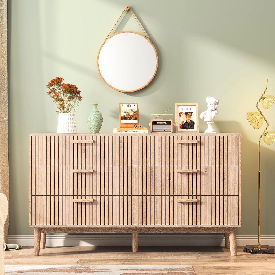 Commode polyvalente 6 tiroirs en bois