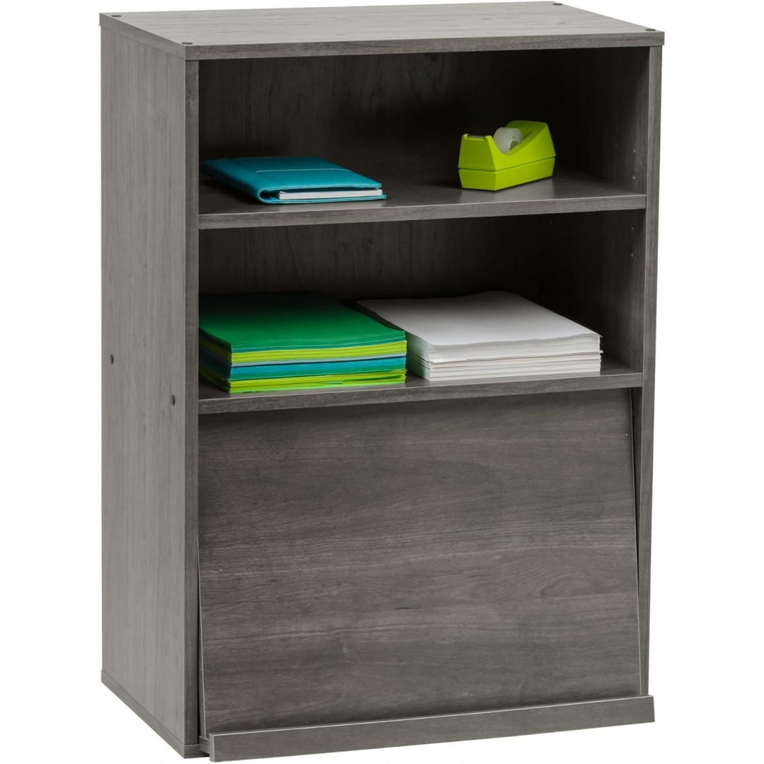 Jolie bibliotheque gris fonce