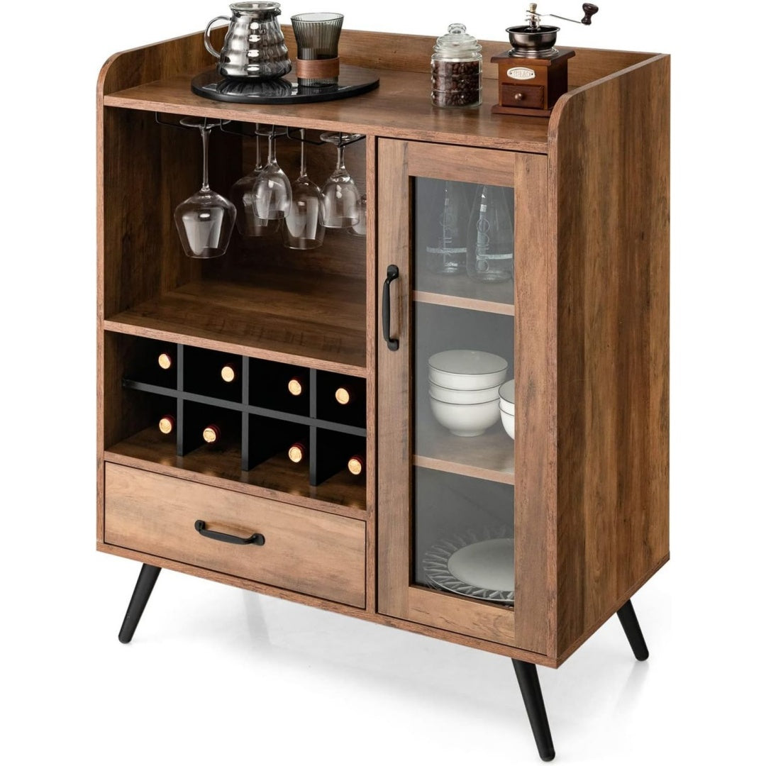 Enfilade marron avec 3 etageres, style industriel