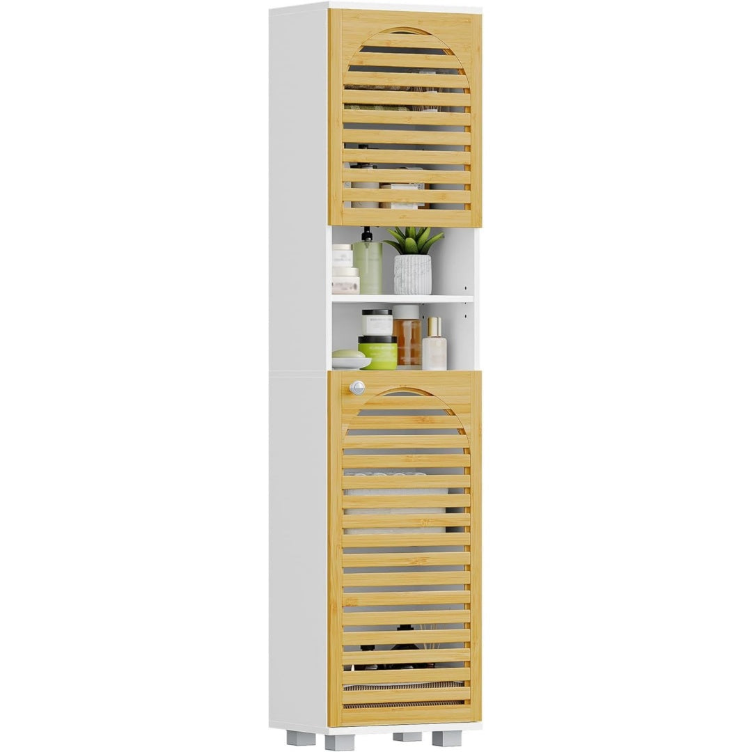 Colonne de rangement design moderne creme 30 x 40 x 171.5 cm
