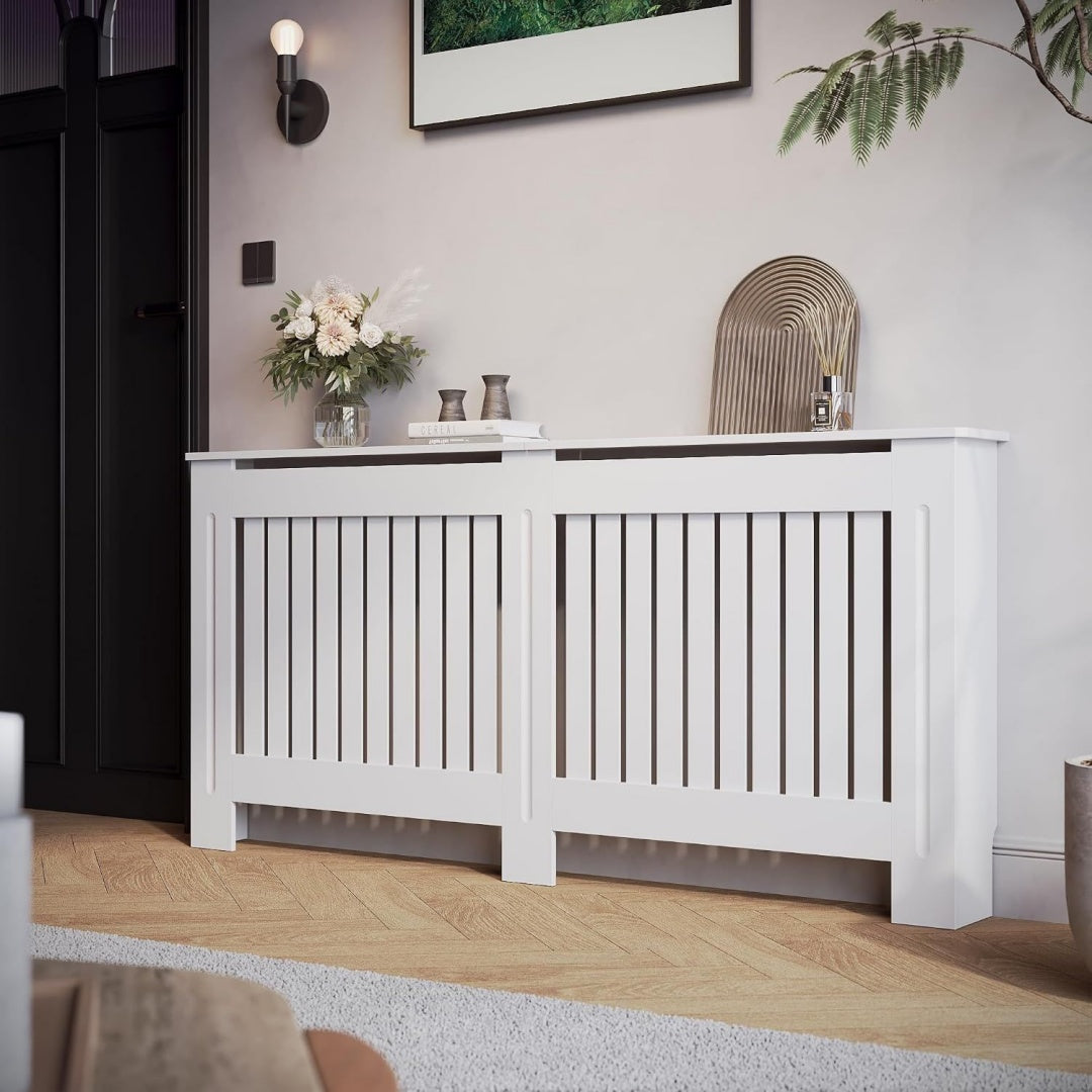 Cache-radiateur gris, escamotable, polyvalent et elegant
