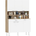 Sideboard gris clair, 40 x 120 x 175 cm 6 portes