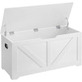 Discretion Rustique, banquette de rangement gris clair en bois