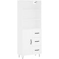 Buffet haut gris clair, structure metallique ideal pour salon