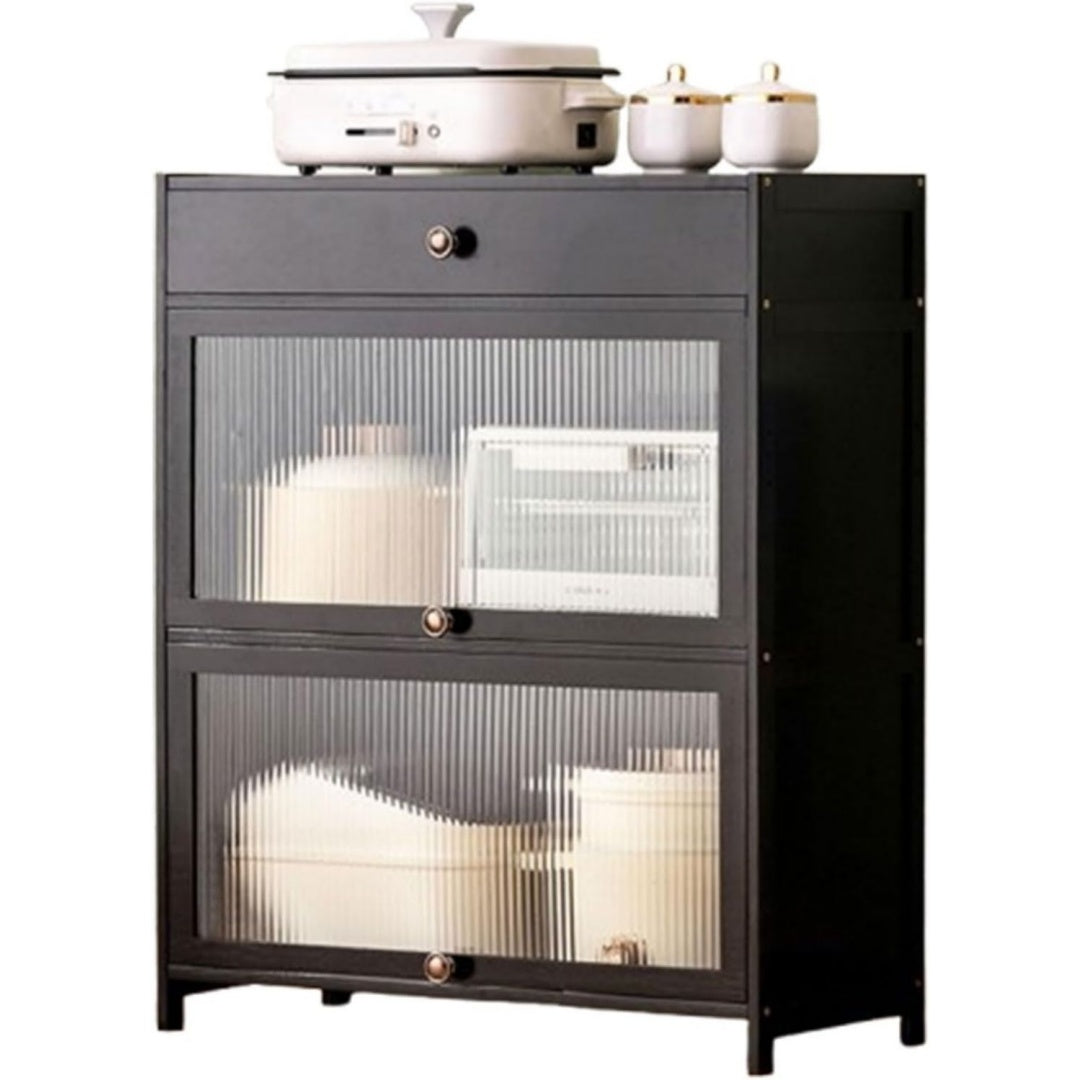 Rangement sur pied gris fonce pour la salle a manger