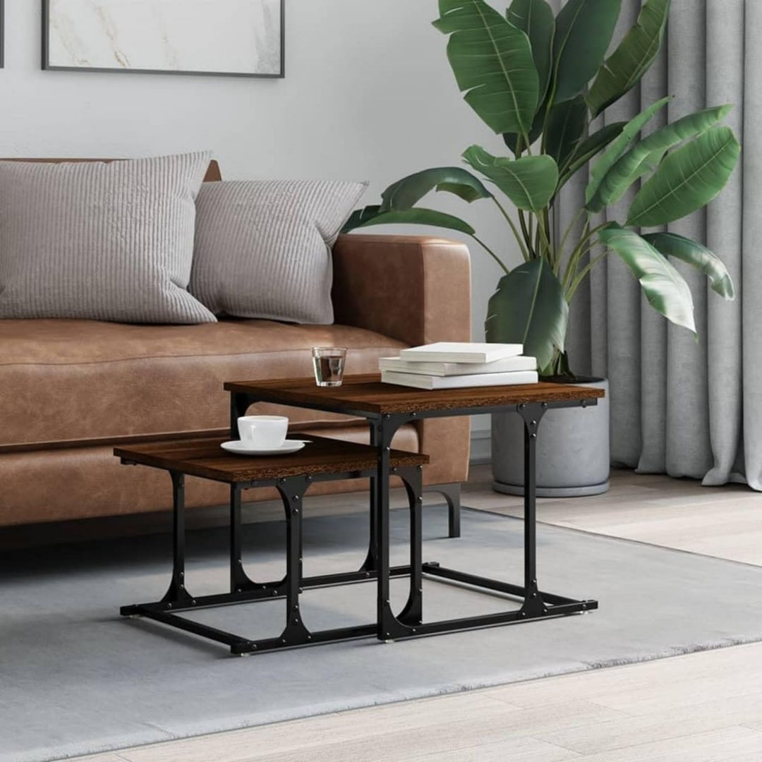 Tables gigognes gris finition chene