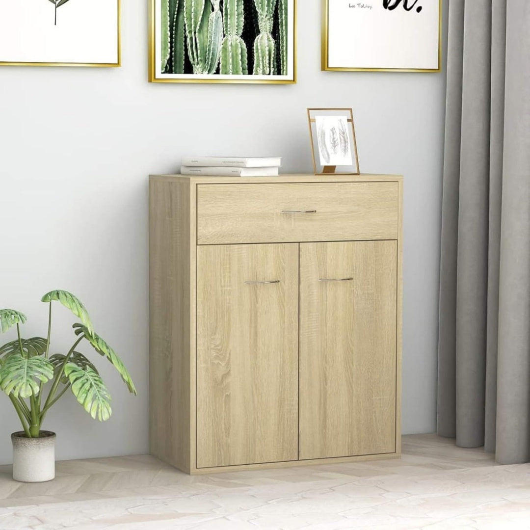 Chiffonnier gris clair structure metallique, 114, 5 x 58, 5 x 29, 5 cm