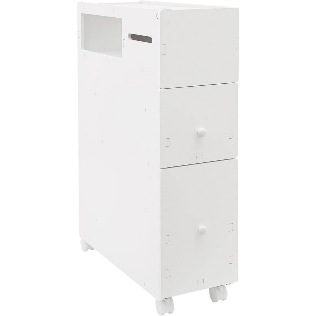 Astuce rangement pour bureau, colonne gris clair en bois
