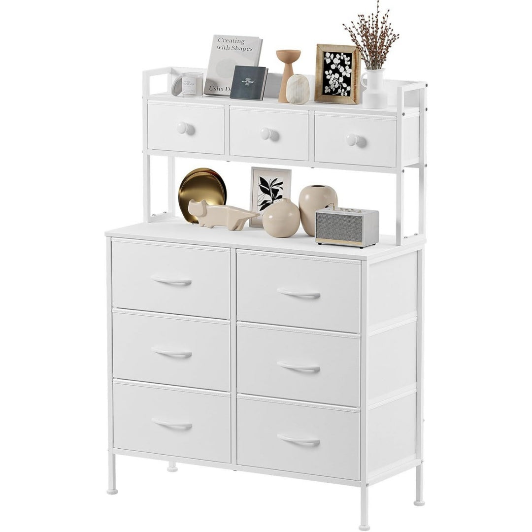 Commode gris clair moderne en tissu