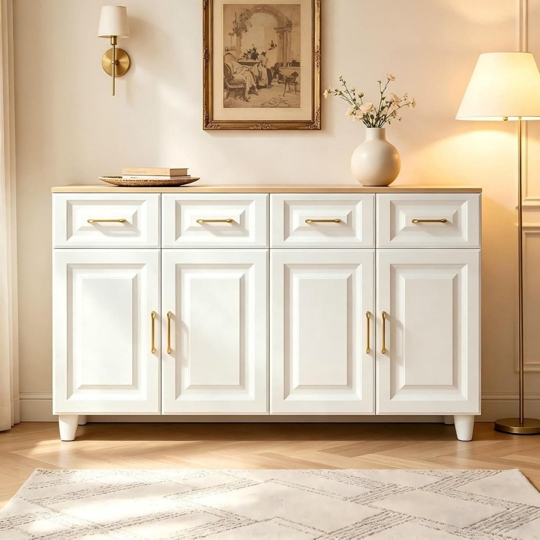 Petit buffet avec 4 portes et une fixation murale invisible