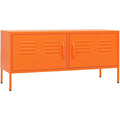 Joli meuble TV orange en acier 50 x 35 x 105 cm