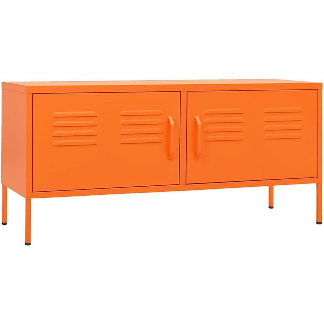 Joli meuble TV orange en acier 50 x 35 x 105 cm