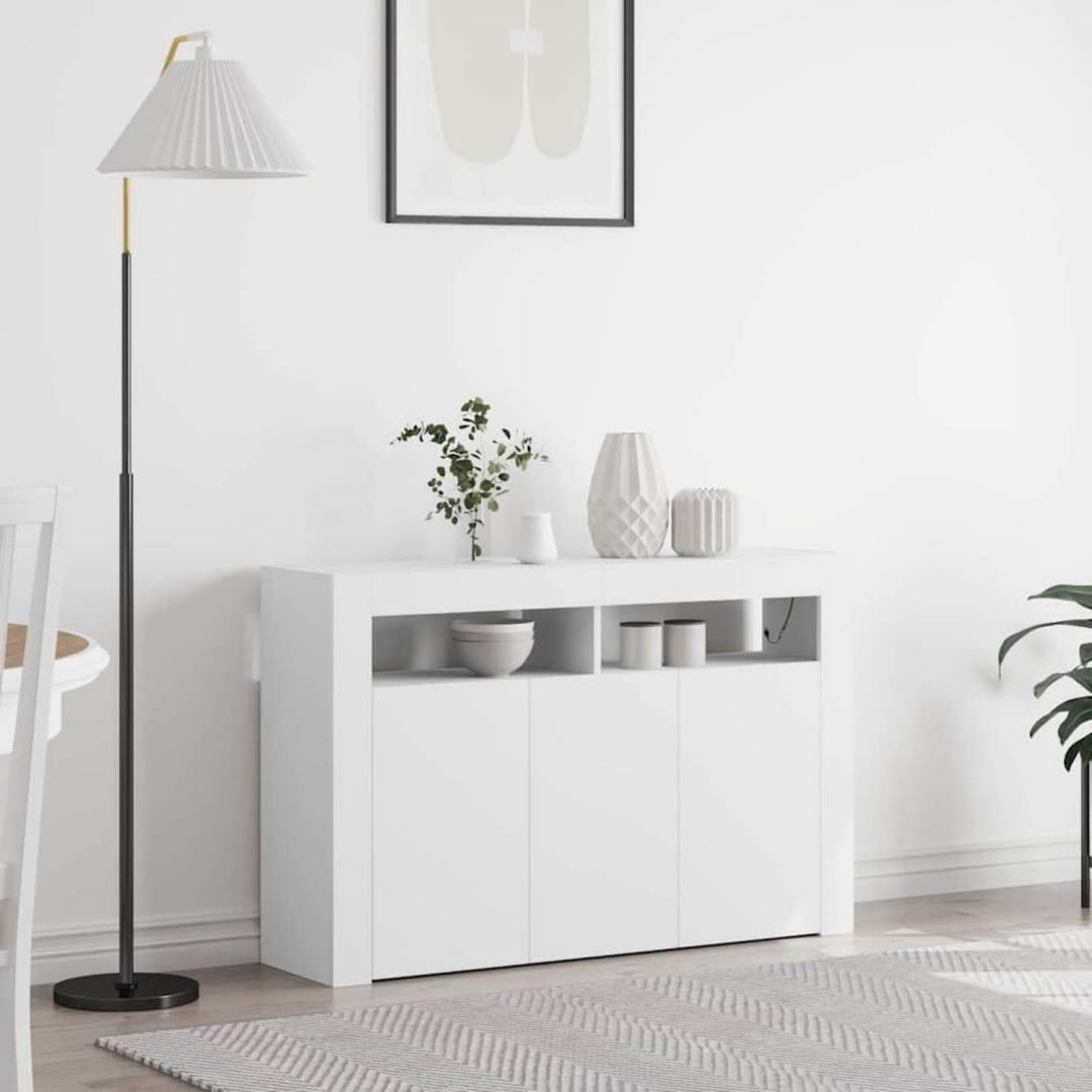 Rangement buffet, gris clair avec trois portes