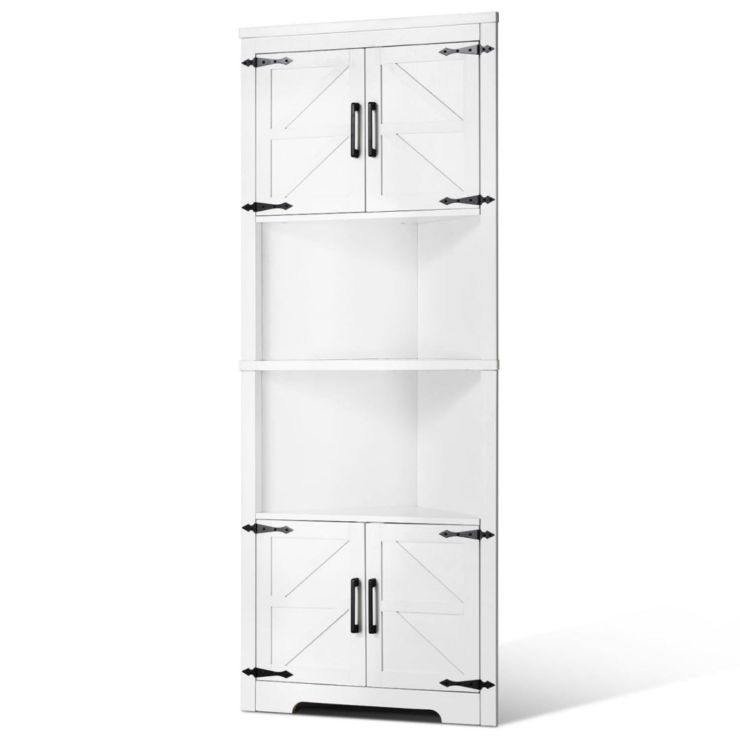 Rangement d'angle gris clair 4 portes 685 x 360 x 1710 mm