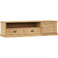 Meuble TV deco en bois massif marron pour le salon