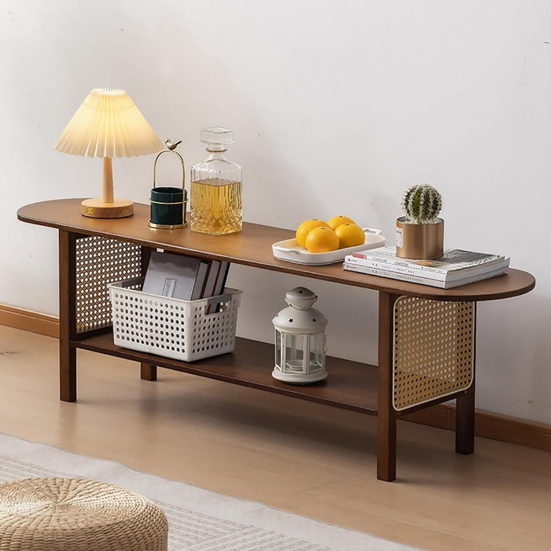 Meuble TV 140 x 42 cm gris clair
