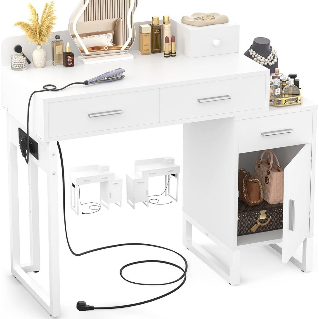 Table beaute gris clair USB scandinave