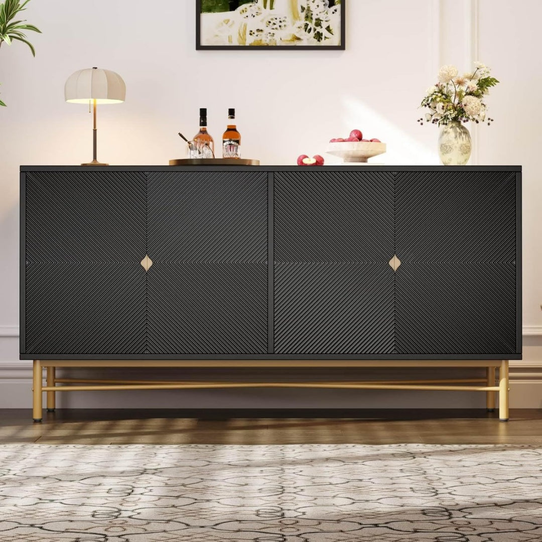 Pratique buffet gris fonce 40 x 160 x 82 cm