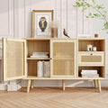 Commode beige avec un tiroir 120 x 40 x 80 cm