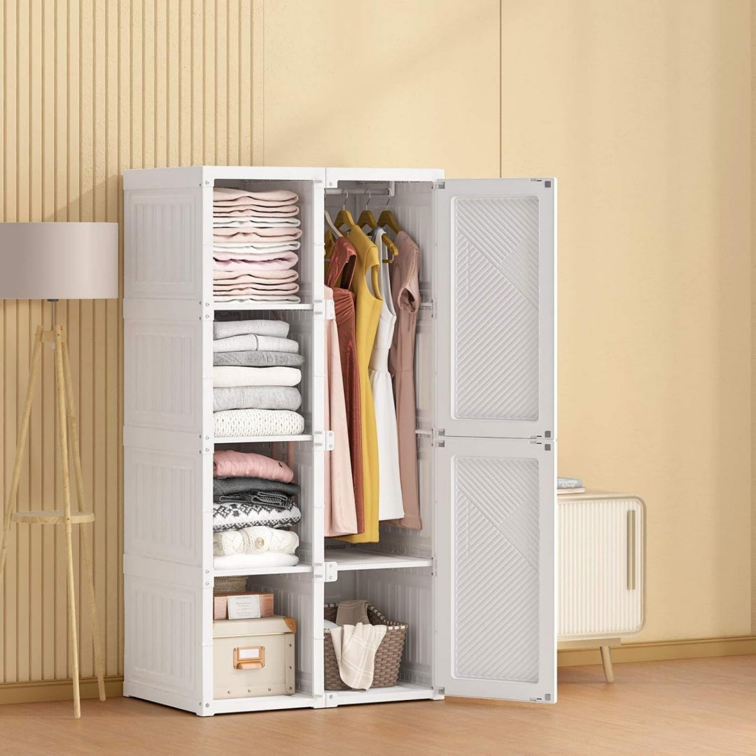 Armoire structure metallique beige sur roulettes