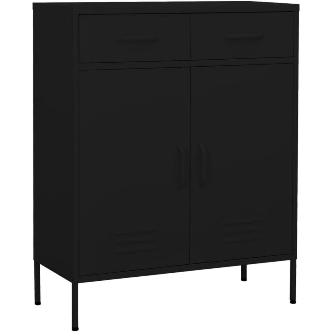 Armoire structure en acier 2 tiroirs et 2 portes noir