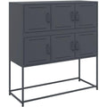 Buffet en acier gris fonce grand espace de rangement