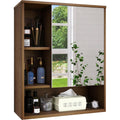 Armoire de rangement miroir marron