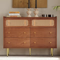 Commode marron 6 tiroirs vintage
