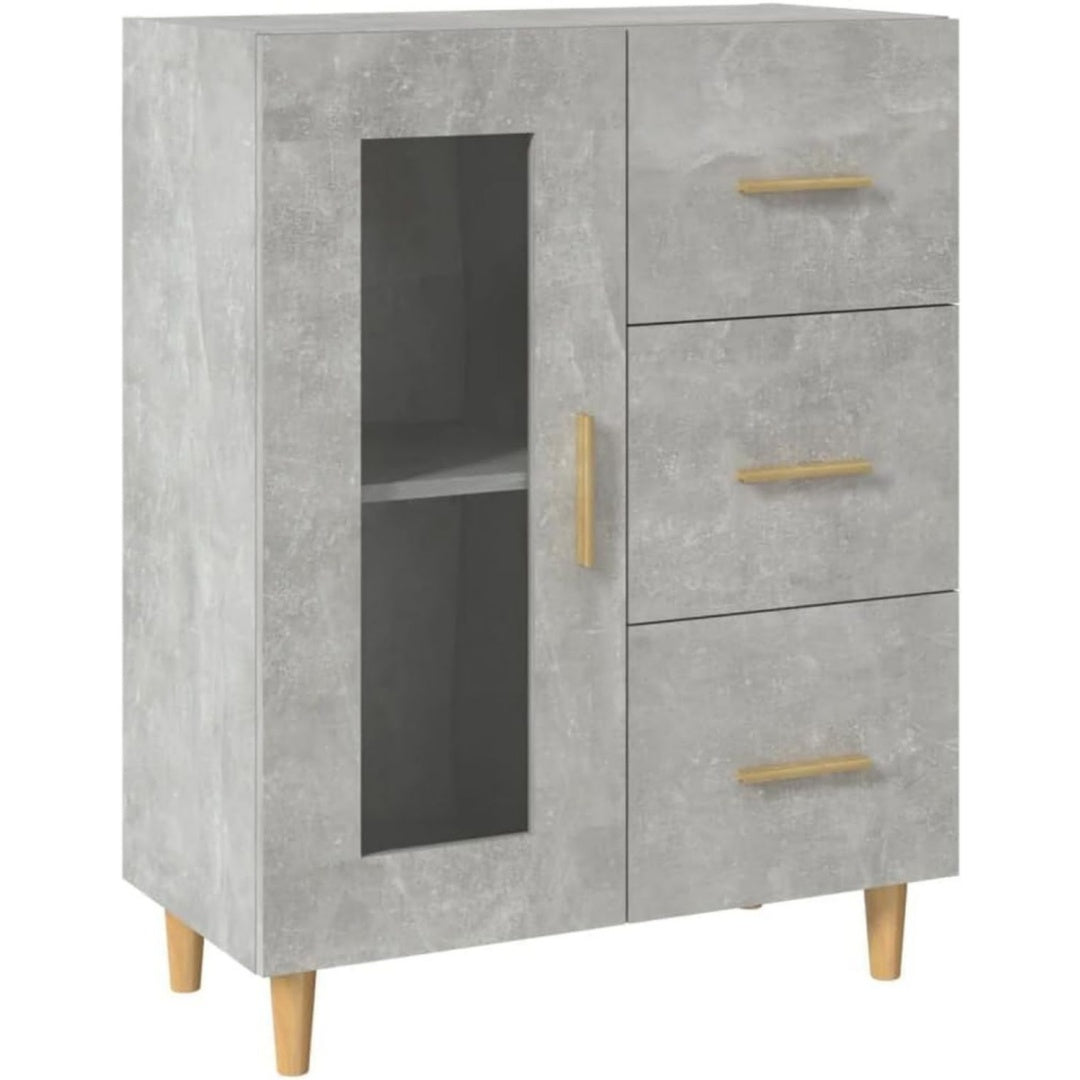 Buffet contemporain 3 tiroirs et 1 porte gris