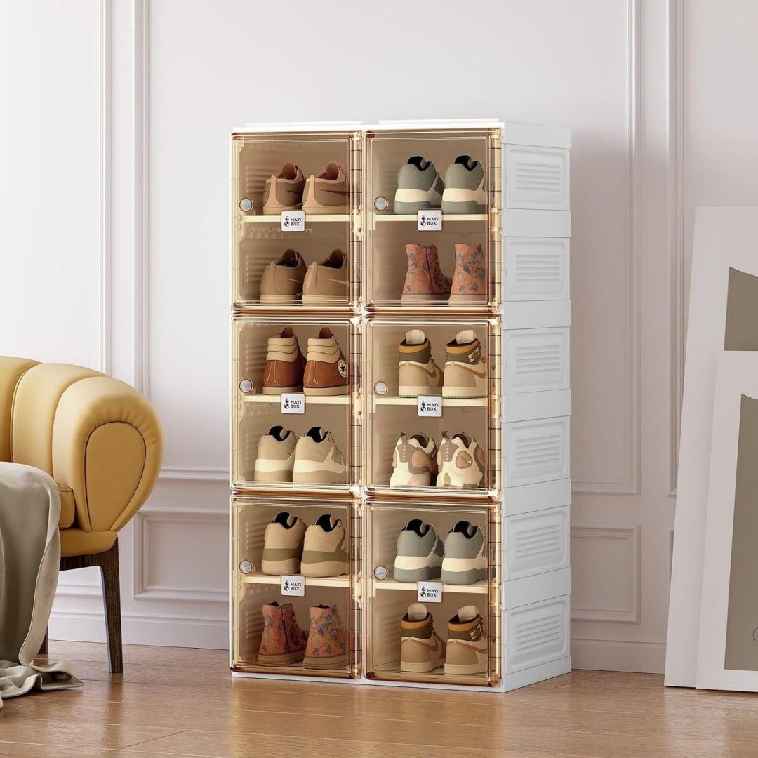 Meuble a chaussures gris clair, rangement pratique, design moderne